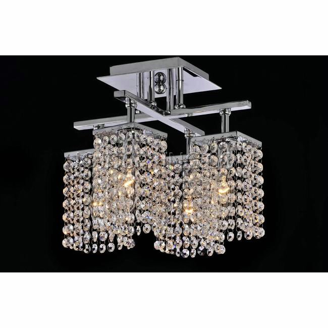 4-light Chrome and Crystal Ceiling Chandelier - L825-MG-385